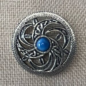 60 Silver and Blue Intricate Women's Brooch